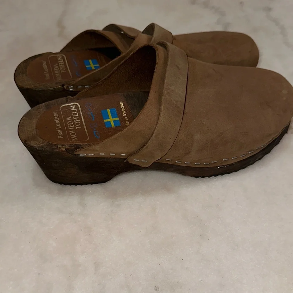 Brown Slip-On Loafers with Contoured Footbed Size38 Real Leather Made‎ in Sweden